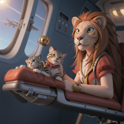 Image For Post Anime, airplane, cat, lion, villain, fish, HD, 4K, AI Generated Art