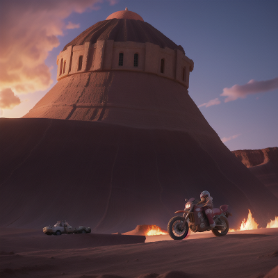 Image For Post Anime, desert, motorcycle, boat, volcano, haunted mansion, HD, 4K, AI Generated Art