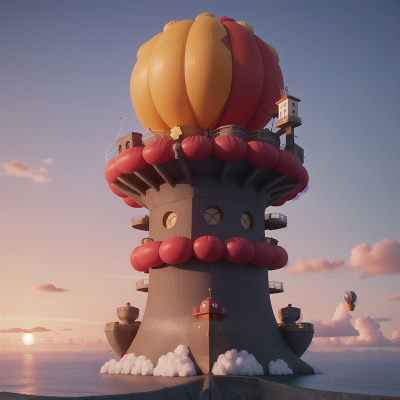 Image For Post Anime, kraken, sunset, skyscraper, celebrating, balloon, HD, 4K, AI Generated Art