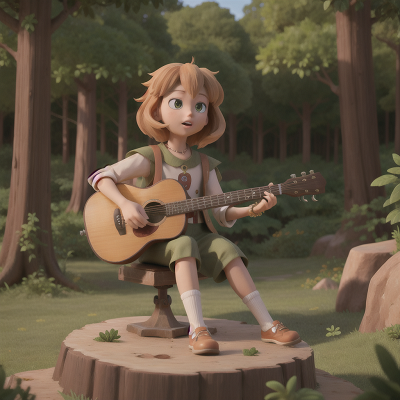 Image For Post Anime, griffin, crystal, musician, forest, desert, HD, 4K, AI Generated Art