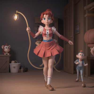 Image For Post Anime, mechanic, circus, fairy, monkey, lamp, HD, 4K, AI Generated Art