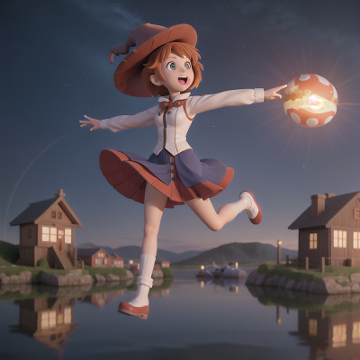 Image For Post Anime, hovercraft, time machine, meteor shower, market, witch, HD, 4K, AI Generated Art