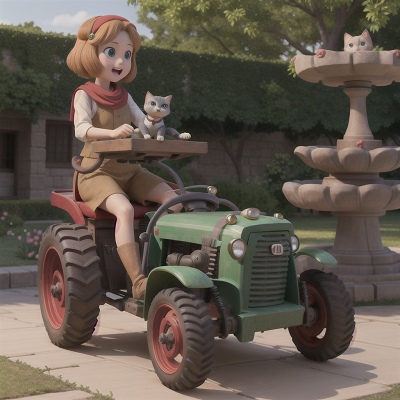 Image For Post Anime, ancient scroll, tractor, surprise, cat, fountain, HD, 4K, AI Generated Art