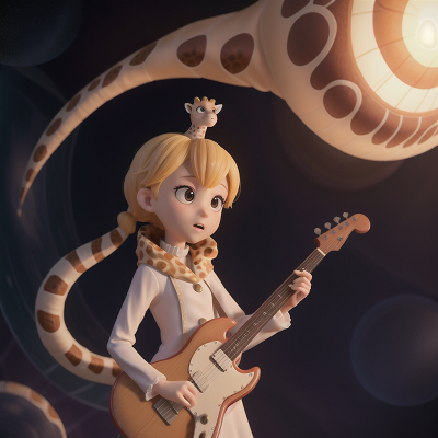 Image For Post Anime, ghost, wormhole, giraffe, crystal, musician, HD, 4K, AI Generated Art