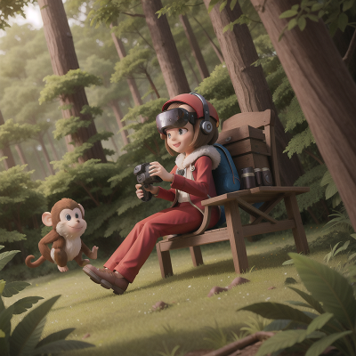 Image For Post Anime, forest, monkey, rocket, avalanche, virtual reality, HD, 4K, AI Generated Art