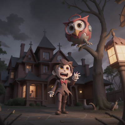 Image For Post Anime, vampire, haunted mansion, owl, robot, crying, HD, 4K, AI Generated Art