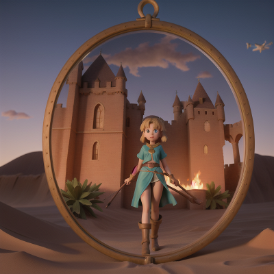Image For Post Anime, desert, enchanted mirror, medieval castle, cursed amulet, airplane, HD, 4K, AI Generated Art