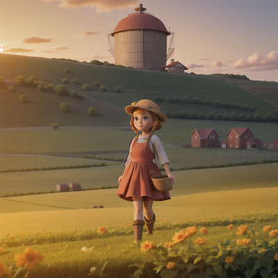 Image For Post Anime, farm, princess, drought, sunrise, farmer, HD, 4K, AI Generated Art