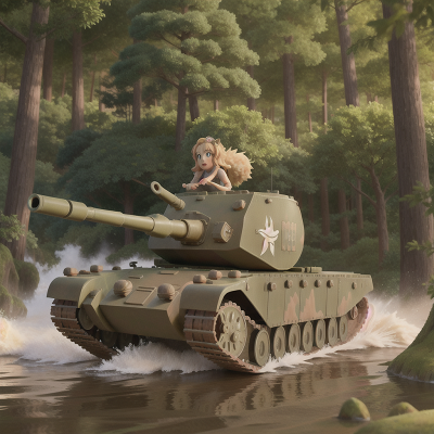 Image For Post Anime, tank, tsunami, forest, griffin, castle, HD, 4K, AI Generated Art