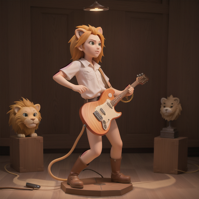 Image For Post Anime, electric guitar, maze, lamp, farmer, lion, HD, 4K, AI Generated Art