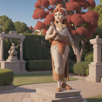 Image For Post Anime, park, garden, statue, ancient scroll, ocean, HD, 4K, AI Generated Art