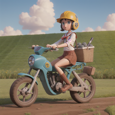 Image For Post Anime, school, bicycle, robotic pet, farmer, drought, HD, 4K, AI Generated Art