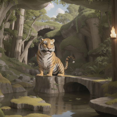 Image For Post Anime, swamp, map, carnival, sabertooth tiger, cave, HD, 4K, AI Generated Art