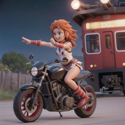 Image For Post Anime, stars, motorcycle, tribal warriors, dancing, train, HD, 4K, AI Generated Art