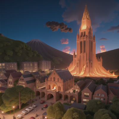 Image For Post Anime, volcano, piano, market, goblin, cathedral, HD, 4K, AI Generated Art