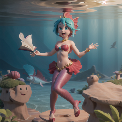 Image For Post Anime, mermaid, exploring, book, circus, swimming, HD, 4K, AI Generated Art