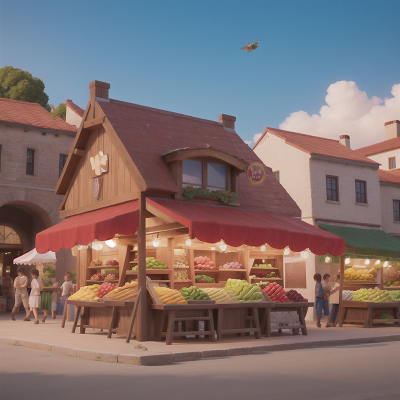 Image For Post Anime, shield, fruit market, violin, success, flying, HD, 4K, AI Generated Art