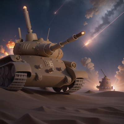 Image For Post Anime, tank, meteor shower, submarine, confusion, sandstorm, HD, 4K, AI Generated Art