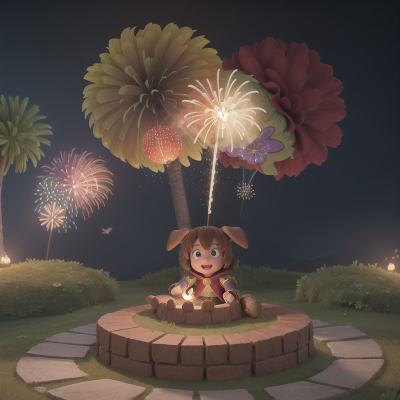 Image For Post Anime, knights, dog, alien, fireworks, hidden trapdoor, HD, 4K, AI Generated Art