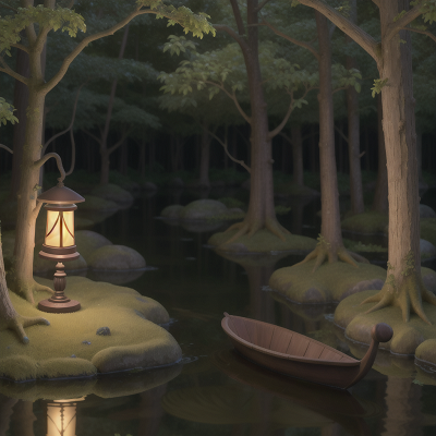 Image For Post Anime, swamp, lamp, forest, vampire, camera, HD, 4K, AI Generated Art