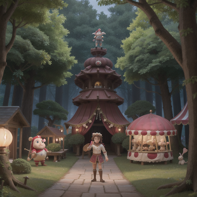 Image For Post Anime, knights, chef, enchanted forest, circus, kraken, HD, 4K, AI Generated Art