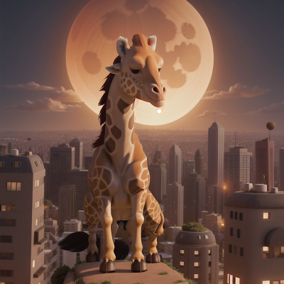 Image For Post Anime, solar eclipse, city, giraffe, skyscraper, queen, HD, 4K, AI Generated Art