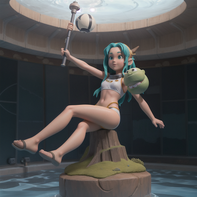 Image For Post Anime, hail, space station, swimming, statue, ogre, HD, 4K, AI Generated Art