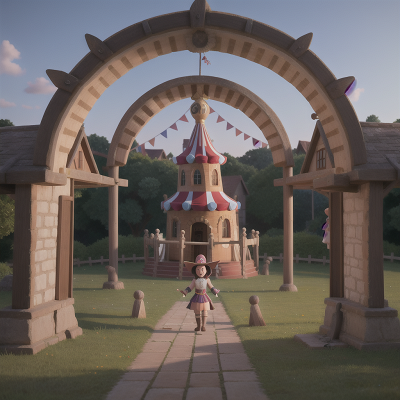 Image For Post Anime, circus, witch, knights, village, magic portal, HD, 4K, AI Generated Art