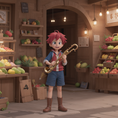 Image For Post Anime, rocket, bravery, spell book, fruit market, saxophone, HD, 4K, AI Generated Art