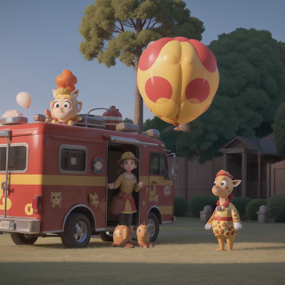 Image For Post Anime, balloon, firefighter, taco truck, giraffe, haunted mansion, HD, 4K, AI Generated Art