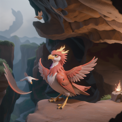 Image For Post Anime, bird, cave, ghost, phoenix, queen, HD, 4K, AI Generated Art