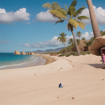 Image For Post Anime, joy, desert, shark, hidden trapdoor, beach, HD, 4K, AI Generated Art