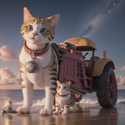 Image For Post Anime, space, tractor, cat, dog, ocean, HD, 4K, AI Generated Art