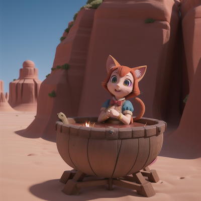 Image For Post Anime, circus, exploring, cat, witch's cauldron, desert, HD, 4K, AI Generated Art