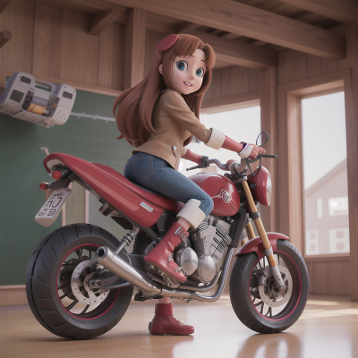 Image For Post Anime, dog, motorcycle, school, harp, robot, HD, 4K, AI Generated Art