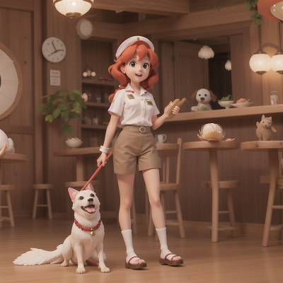 Image For Post Anime, angel, seafood restaurant, dog, zookeeper, drum, HD, 4K, AI Generated Art