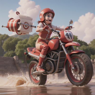 Image For Post Anime, jumping, circus, flood, ancient scroll, motorcycle, HD, 4K, AI Generated Art