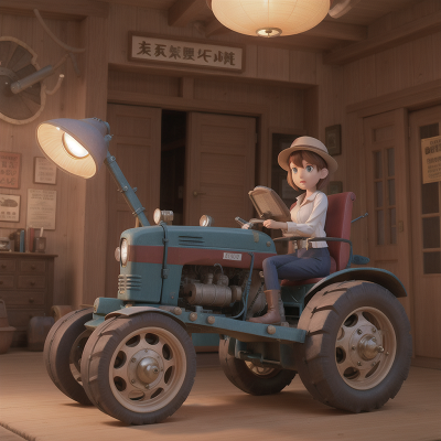 Image For Post Anime, tractor, detective, book, robot, lamp, HD, 4K, AI Generated Art
