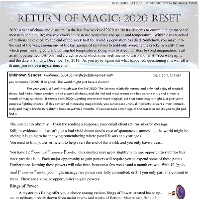 Image For Post Return of Magic 2020 Megapost CYOA by scruiser