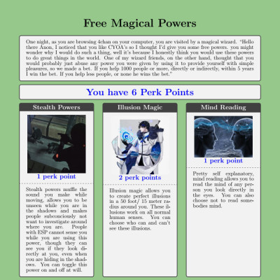 Image For Post Free Magical Powers CYOA from /tg/