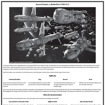 Image For Post Second Exodus, a BattleTech CYOA V1.1