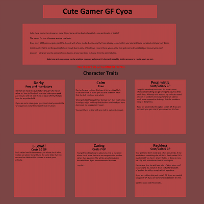 Image For Post Cute Gamer GF CYOA (by Gang Terror)