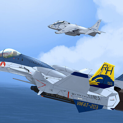 Image For Post VF-0C Phoenix and BAe Sea Harrier in flight