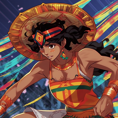 Image For Post | Aztec anime warrior ready for battle, emphasizing battle gear detail and vivid color palette. inspiring mexican anime pfp designs pfp for discord. - [Mexican Anime Pfp Collection](https://hero.page/pfp/mexican-anime-pfp-collection)