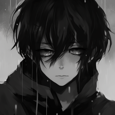 Image For Post Mysterious Anime Boy in Black and White - eminent black and white anime boy pfp