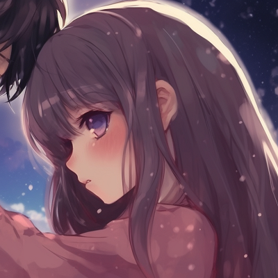 Image For Post | Two characters with starry background, embracing, with soft colors and fluid lines romantic matching anime pfp pfp for discord. - [matching anime pfp, aesthetic matching pfp ideas](https://hero.page/pfp/matching-anime-pfp-aesthetic-matching-pfp-ideas)