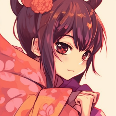 Image For Post | Two characters in traditional kimonos, bold patterns and saturated colors. anime inspired cute matching pfp pfp for discord. - [cute matching pfp, aesthetic matching pfp ideas](https://hero.page/pfp/cute-matching-pfp-aesthetic-matching-pfp-ideas)