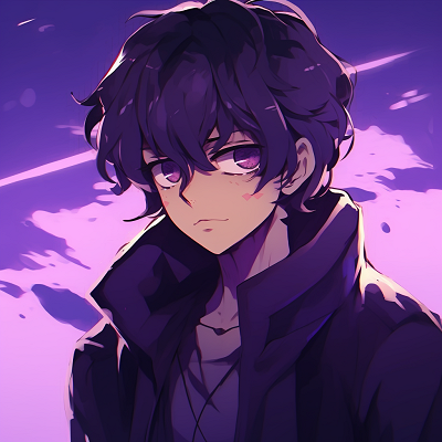 Image For Post Gothic Anime Boy with Purple Hair - adorable purple anime pfp
