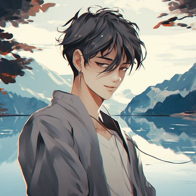 Image For Post | A stoic anime guy standing before still waters, reflecting on the serene surroundings, rendered in soft, muted hues. cool anime guys pfp pfp for discord. - [anime guys pfp suggestions](https://hero.page/pfp/anime-guys-pfp-suggestions)