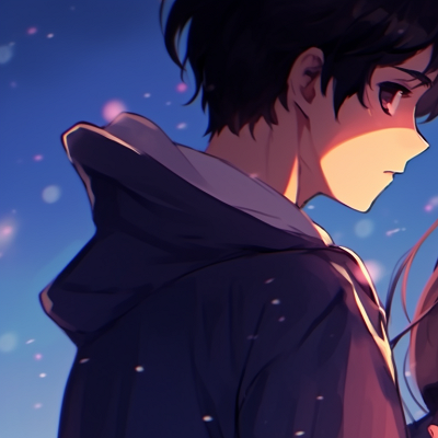 Image For Post | Two characters under a starry sky, vivid colors and warm light illuminations. fun matching pfp for bf and gf pfp for discord. - [matching pfp for bf and gf, aesthetic matching pfp ideas](https://hero.page/pfp/matching-pfp-for-bf-and-gf-aesthetic-matching-pfp-ideas)